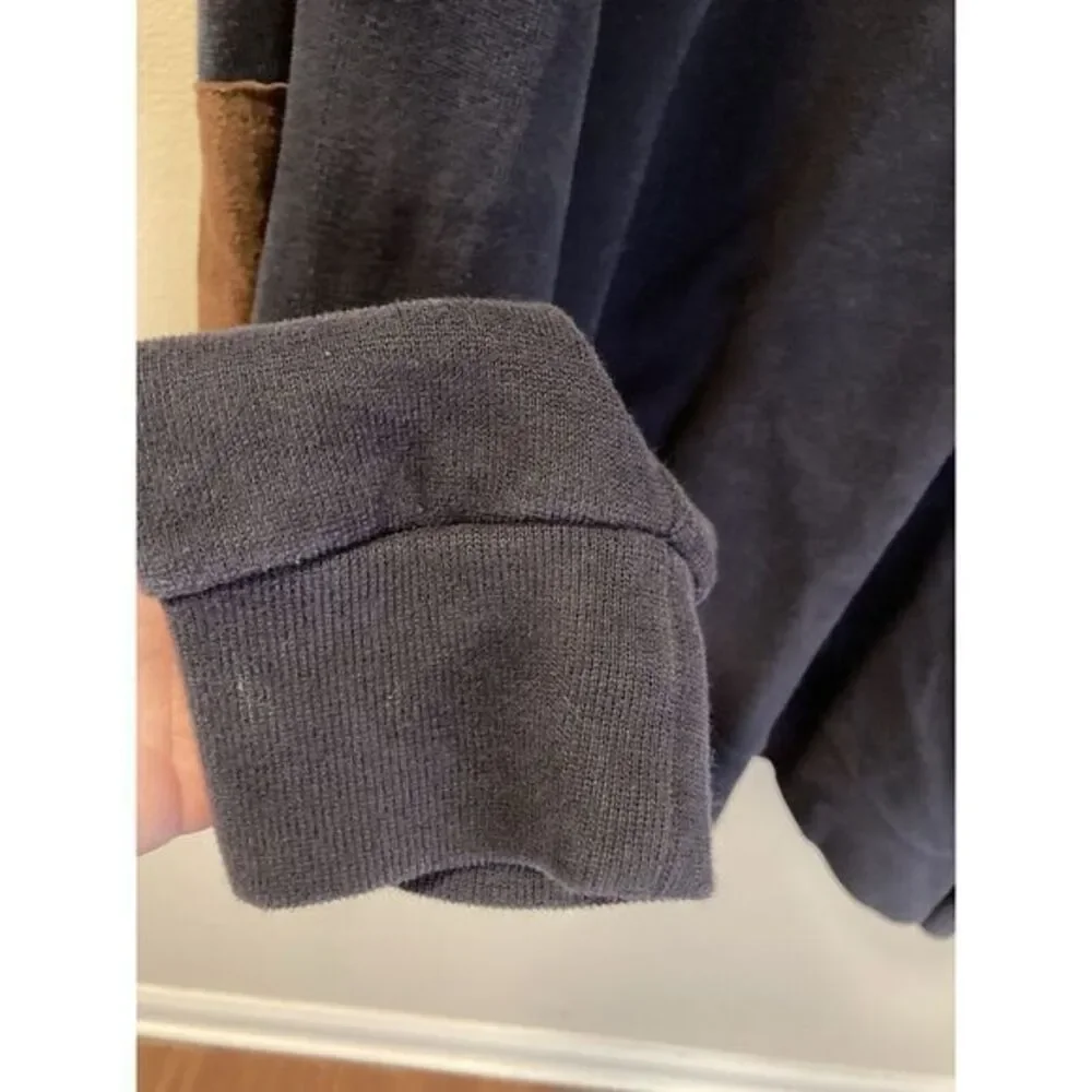 Polo Ralph Lauren Sweater 2XLT Navy Blue Suede Elbow Heavyweight Big &‎ Tall